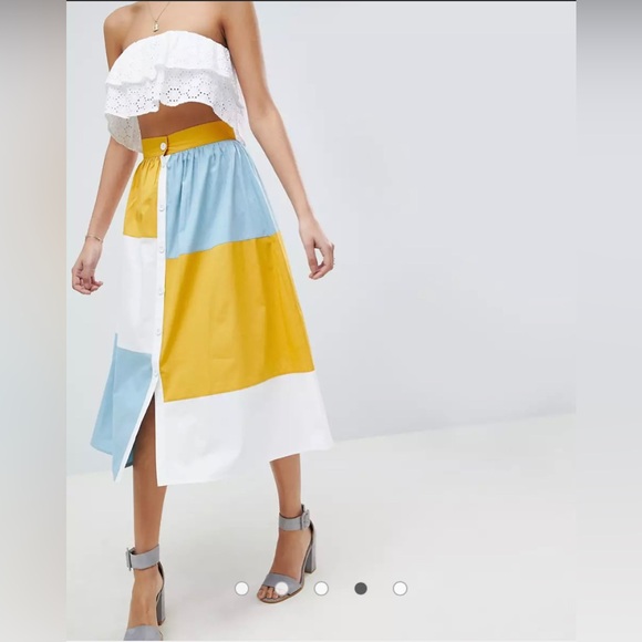 ASOS Color block midi skirt NWT - Picture 6 of 12